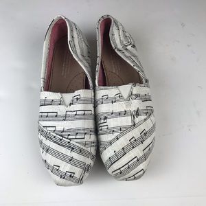 Toms music notes musical slip-on canvas shoes